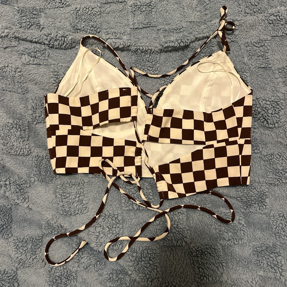 Checkered Crop Top - Picture 2 of 2